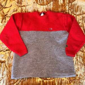 Vintage TNF North Face color block wool sweater 2003 red and grey men’s Large